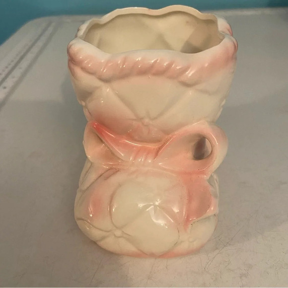 Vintage Japan floral line baby girls ‎ ceramic shoe planter - Picture 5 of 9